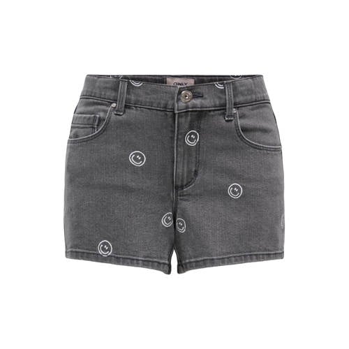 KIDS ONLY GIRL Korte broek Grijs Meisjes Stretchdenim All over print - maat 134 afbeelding