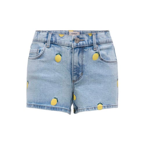 KIDS ONLY GIRL Korte broek Blauw Meisjes Stretchdenim All over print - maat 140 afbeelding