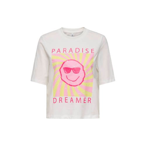 KIDS ONLY GIRL T-shirt wit Meisjes Katoen Ronde hals Printopdruk - maat 146/152 afbeelding