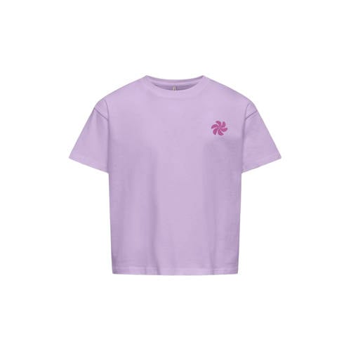 KIDS ONLY GIRL T-shirt Paars Meisjes Katoen Ronde hals Backprint - maat 158/164 afbeelding