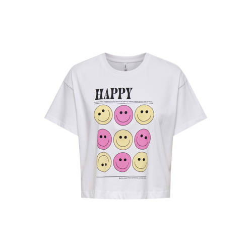 KIDS ONLY GIRL T-shirt wit Meisjes Katoen Ronde hals Printopdruk - maat 110/116 afbeelding