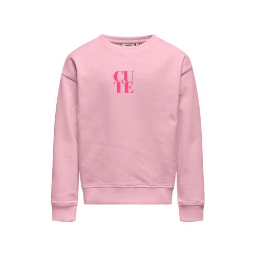 KIDS ONLY GIRL sweater met backprint roze Backprint - maat 146/152 afbeelding