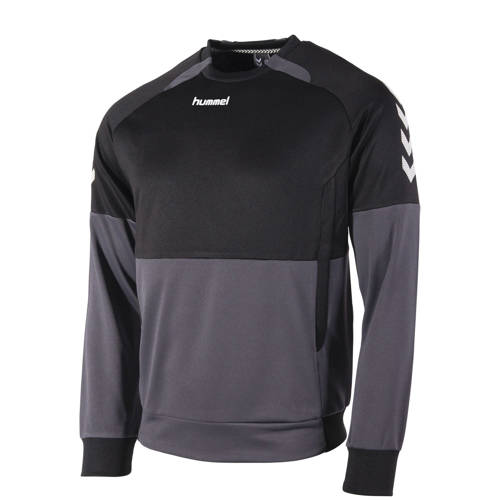hummel junior sportsweater zwart/grijs Jongens Polyester Ronde hals - maat 140 afbeelding