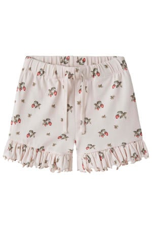 regular gebloemde casual short lichtroze