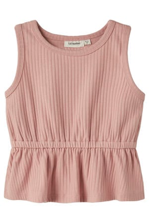 mouwloze top gebreid roze
