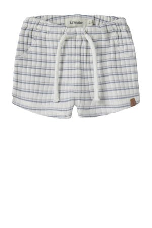 gestreepte casual short gebreid ecru