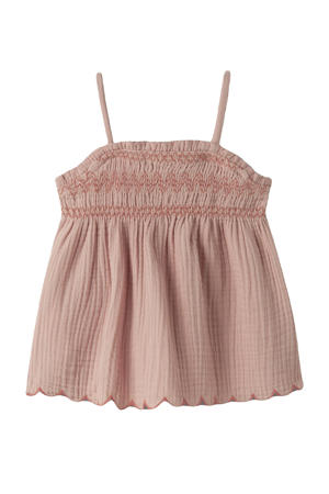 mouwloze top met textuur roze