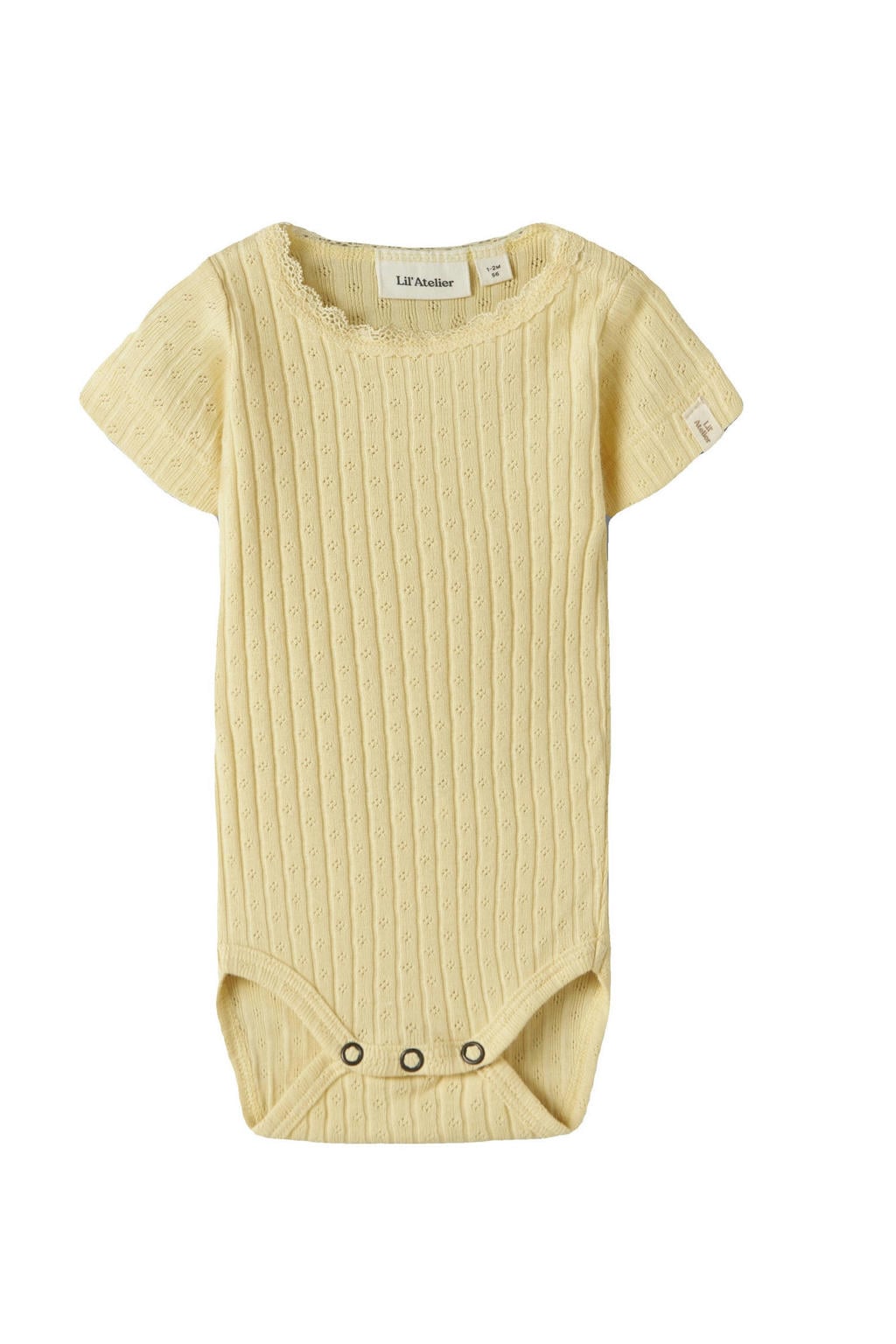 LIL' ATELIER BABY romper gebreid geel
