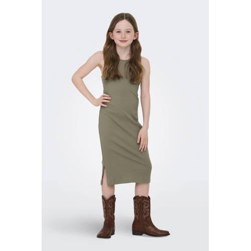 KIDS ONLY GIRL zomerjurk groen Meisjes Stretchkatoen Ronde hals Effen - maat 146/152 afbeelding
