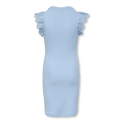 KIDS ONLY GIRL zomerjurk broderie lichtblauw Meisjes Stretchkatoen Ronde hals - maat 122/128 afbeelding