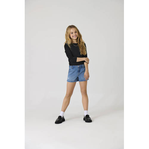 KIDS ONLY GIRL wide leg regular waist short light blue denim Korte broek Blauw - maat 152 afbeelding