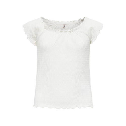 KIDS ONLY GIRL blousetop wit Meisjes Stretchkatoen Boothals Effen - maat 158/164 afbeelding