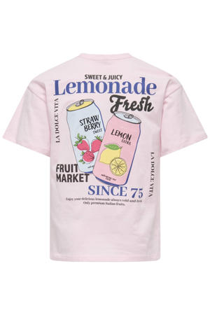 T-shirt met backprint lichtroze