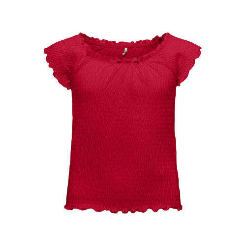 KIDS ONLY GIRL blousetop rood Meisjes Stretchkatoen Boothals Effen - maat 158/164 afbeelding