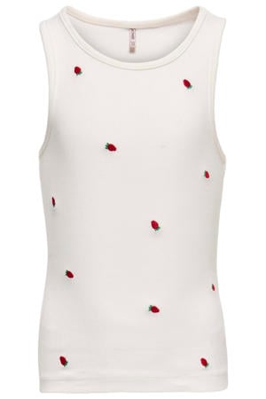 mouwloze top wit met textuur