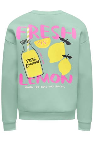 sweater met backprint mintgroen