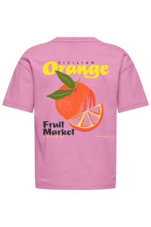 T-shirt met backprint roze