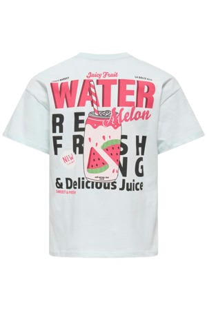 T-shirt met backprint lichtblauw