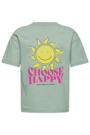 T-shirt met backprint lichtgroen