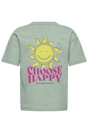 T-shirt met backprint lichtgroen