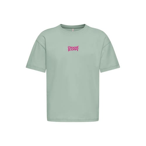 KIDS ONLY GIRL T-shirt met backprint lichtgroen Meisjes Katoen Ronde hals - maat 158/164 afbeelding