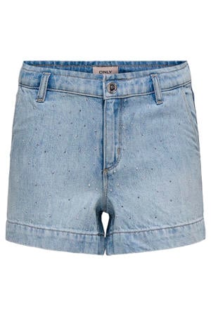 wide leg short light blue denim
