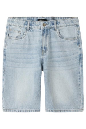 regular waist short light blue denim