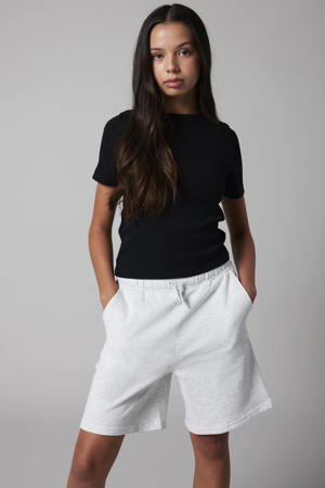 regular sweatshort grijs melange