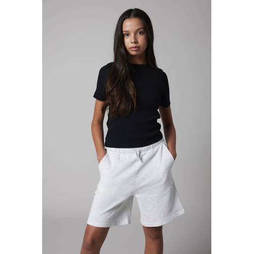 LMTD regular sweatshort grijs melange Korte broek Effen - maat 158 afbeelding