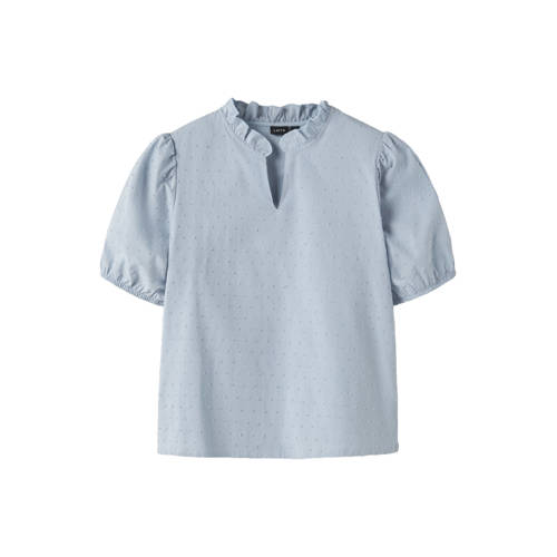 LMTD blousetop lichtblauw Meisjes Katoen Widespread All over print - maat 170/176 afbeelding