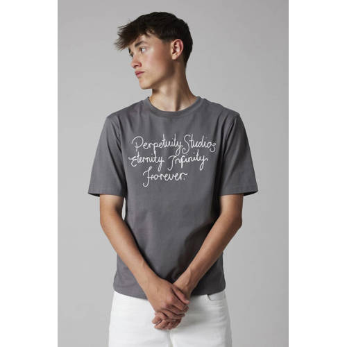 LMTD T-shirt Grijs Jongens Katoen Ronde hals Tekst - maat 170/176 afbeelding