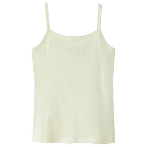 LMTD singlet lichtgeel gebreid Meisjes Stretchkatoen Ronde hals Effen - maat 146/152 afbeelding
