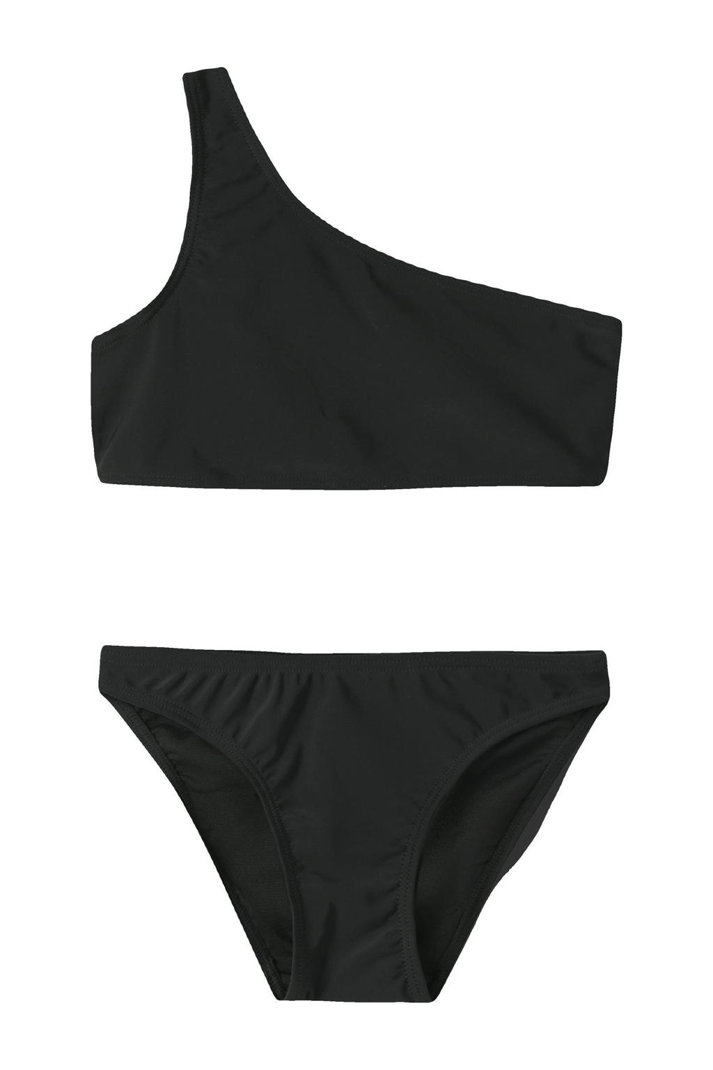 LMTD one shoulder crop bikini zwart