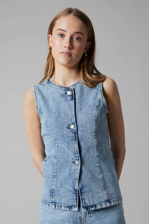 gilet light blue denim