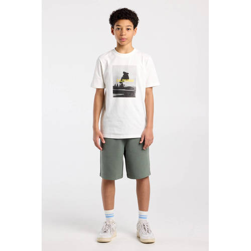 America Today sweatshort grijsgroen Effen - maat 134/140 afbeelding