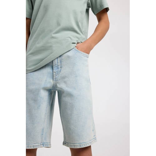 America Today denim short light blue denim Korte broek Blauw Effen - maat 170/176 afbeelding