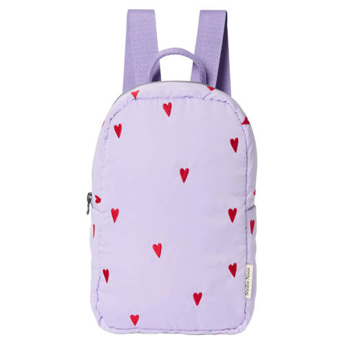 Studio Noos rugzak lila met hartjes print Paars Jongens/Meisjes Polyester afbeelding
