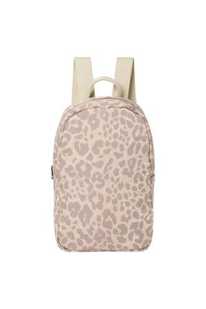 Beige Leopard Puffy Mini Backpack
