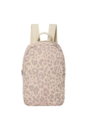 Beige Leopard Puffy Mini Backpack