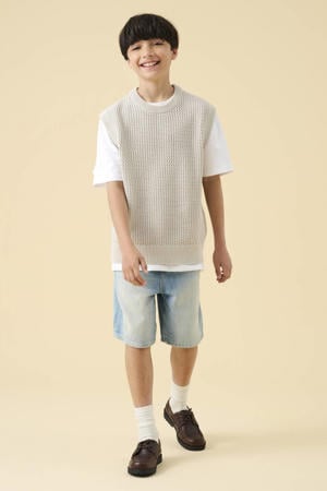 baggy short light blue denim