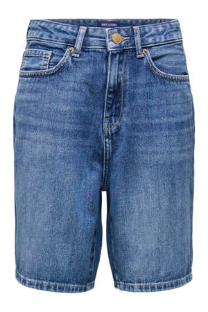 short medium blue denim