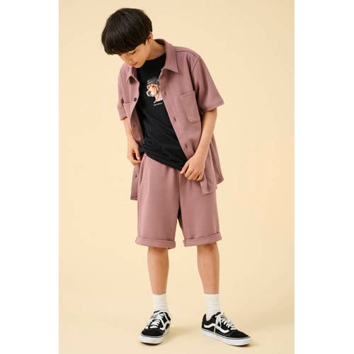 ONLY & SONS JUNIOR regular casual short oudroze Korte broek Jongens Sweat - maat 140 afbeelding