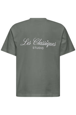 T-shirt met backprint donkergroen