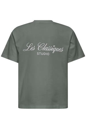 T-shirt met backprint donkergroen