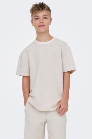 T-shirt met textuur ecru
