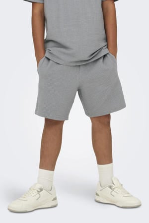 regular casual short grijs met textuur