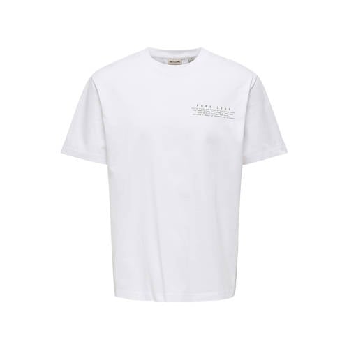 ONLY & SONS JUNIOR T-shirt met backprint wit Jongens Katoen Ronde hals - maat 134/140 afbeelding