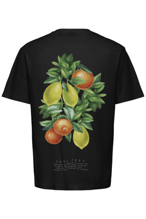 T-shirt met backprint zwart