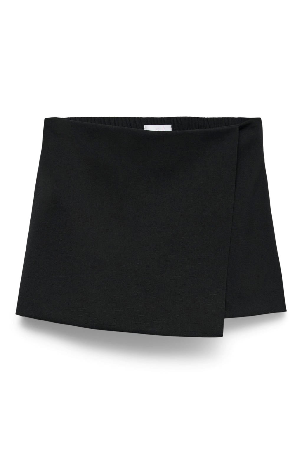 Zwarte meisjes VERO MODA GIRL skort van polyester met a-lijn, elastische tailleband en effen