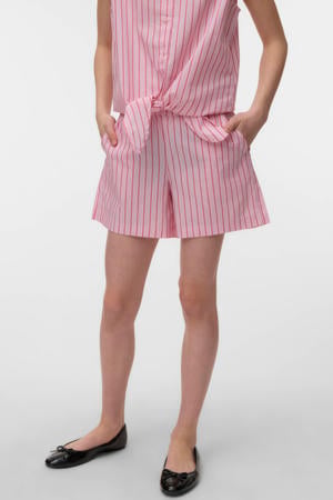 regular gestreepte casual short roze